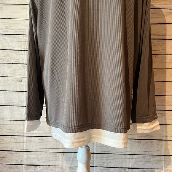 Misslook Gray Ribbed Faux Layered Long Sleeve Top - Picture 6 of 11